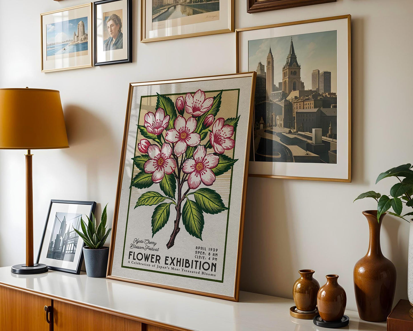 a picture of a flower exhibition hanging on a wall