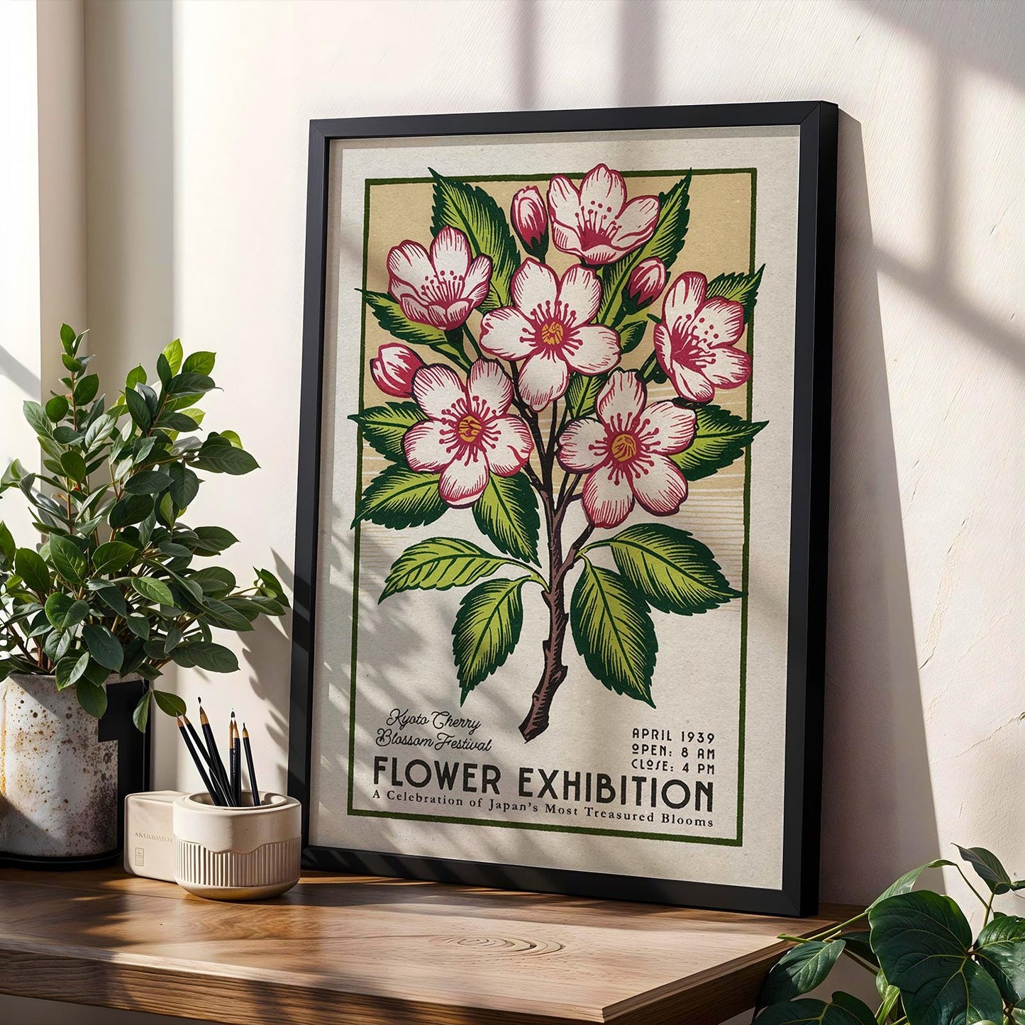 a picture of a flower exhibition on a table