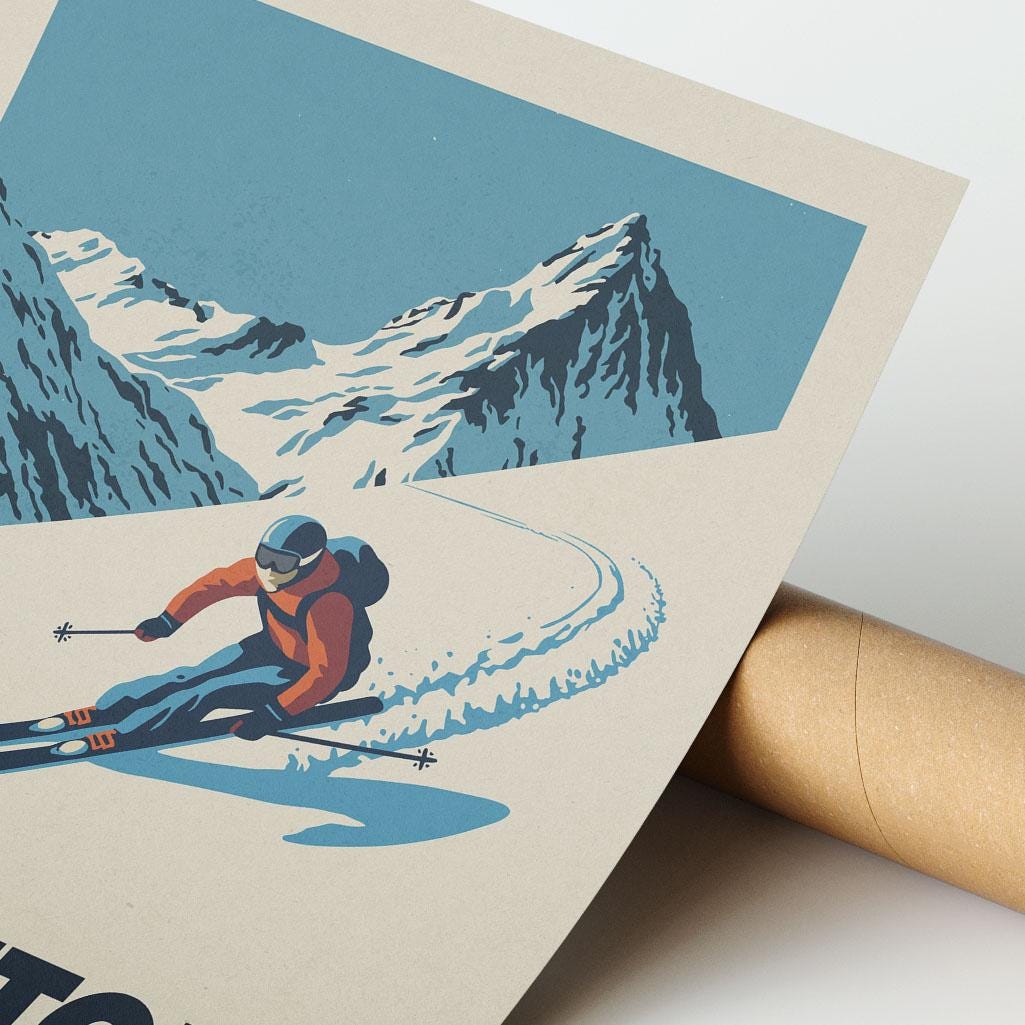 a picture of a skier going down a mountain