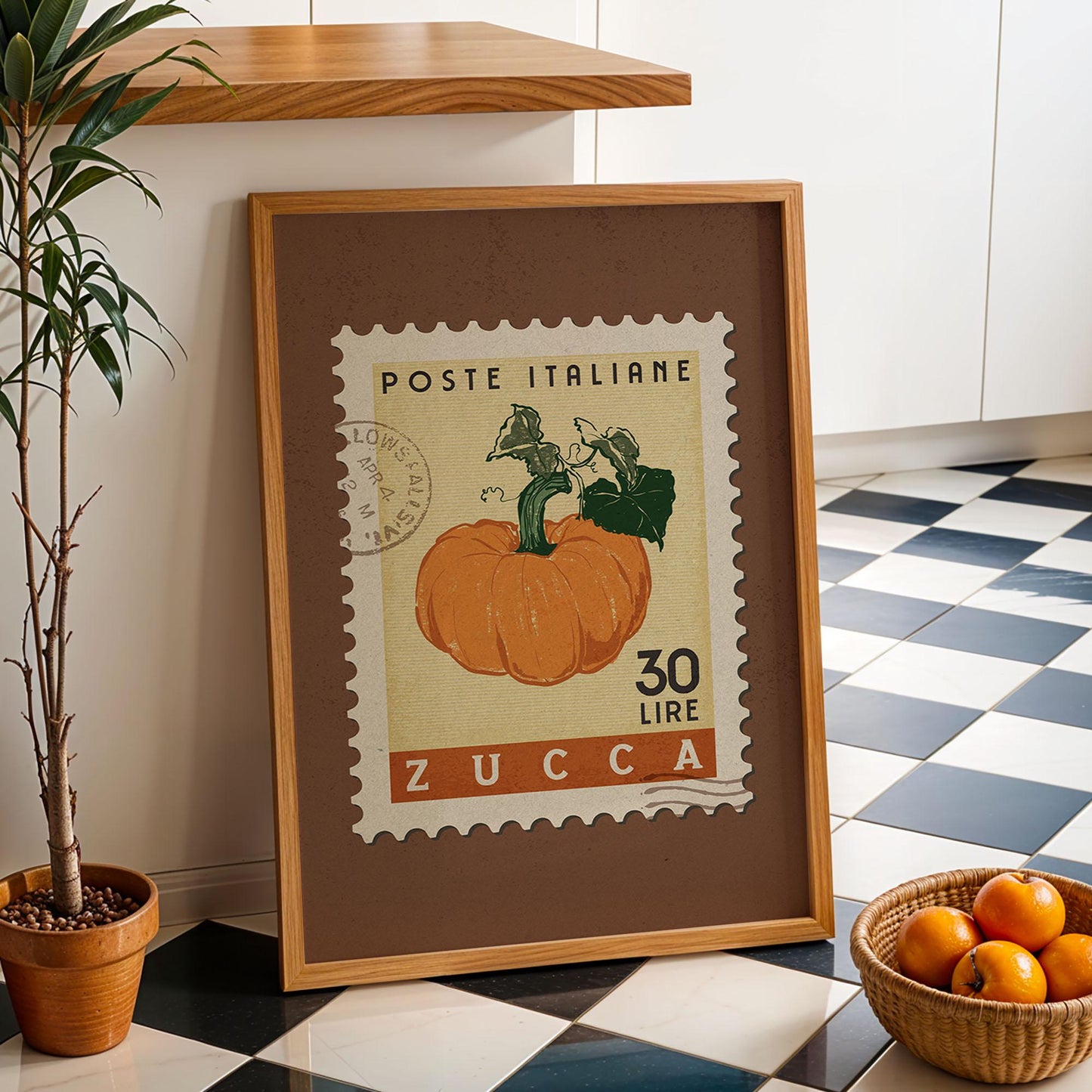 a picture of a post stamp with a picture of a pumpkin
