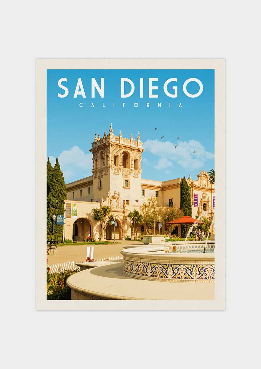 San Diego, California Vintage Wall Art Travel Poster | Vintaprints