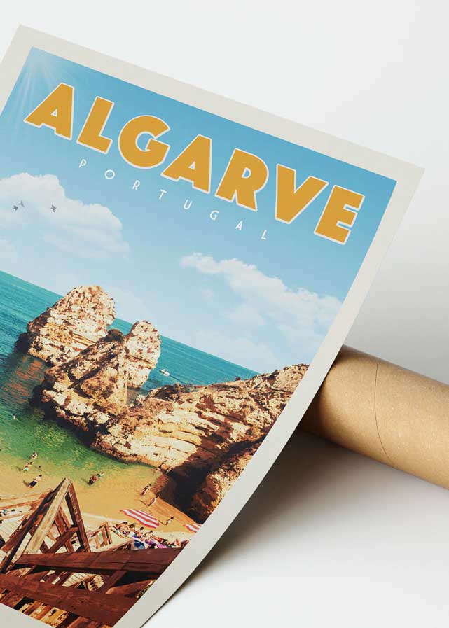 Algarve Coast, Portugal - Vintage Travel Print - Vintaprints