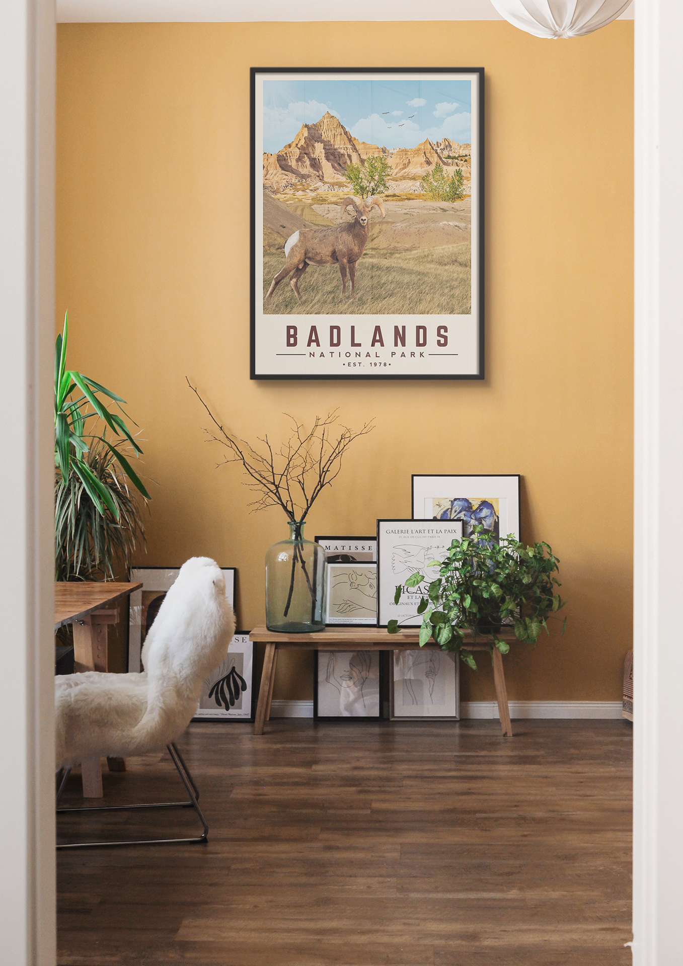 Badlands Minimalist National Park Poster
