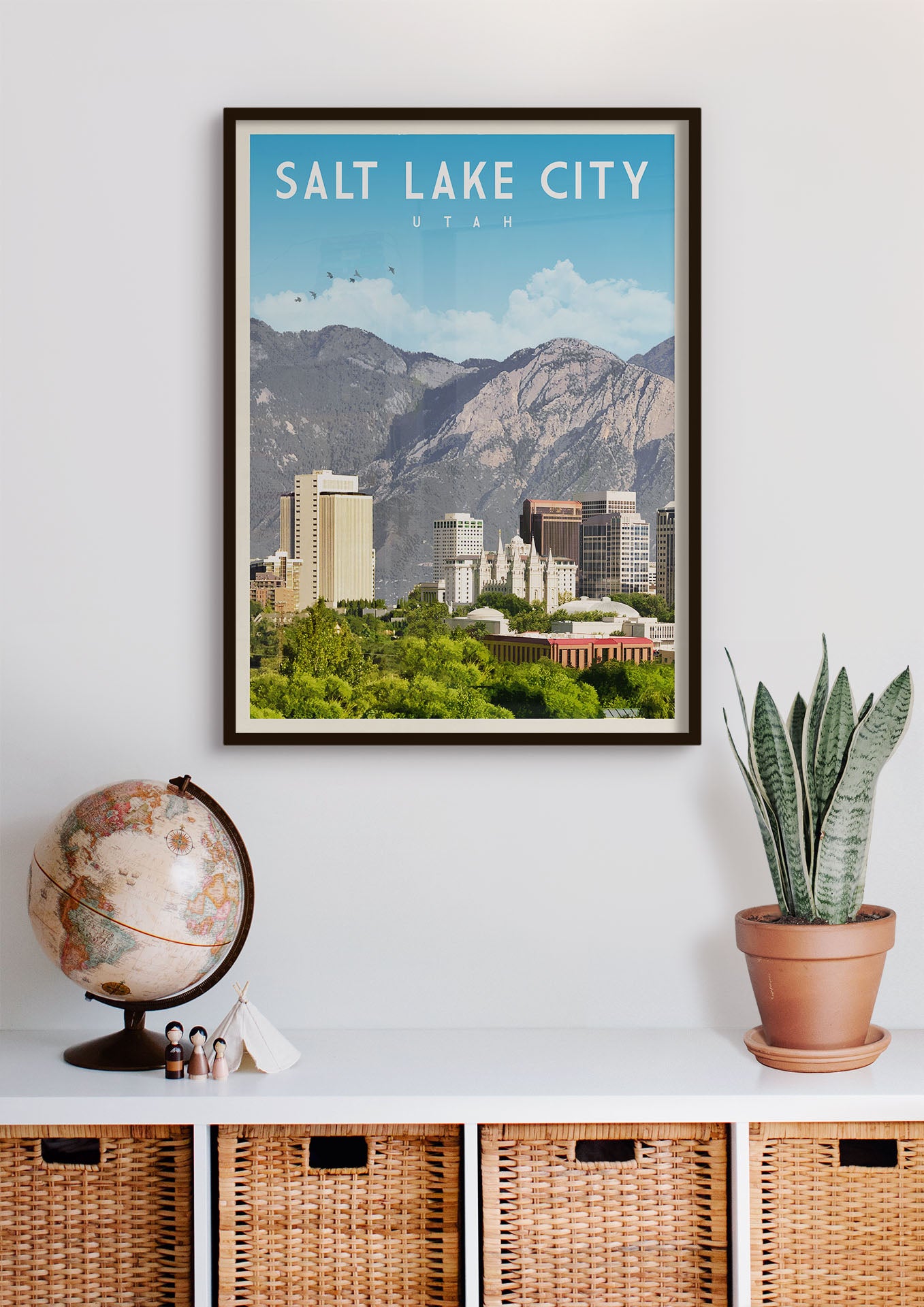 Salt Lake City, Utah - Vintage Travel Poster