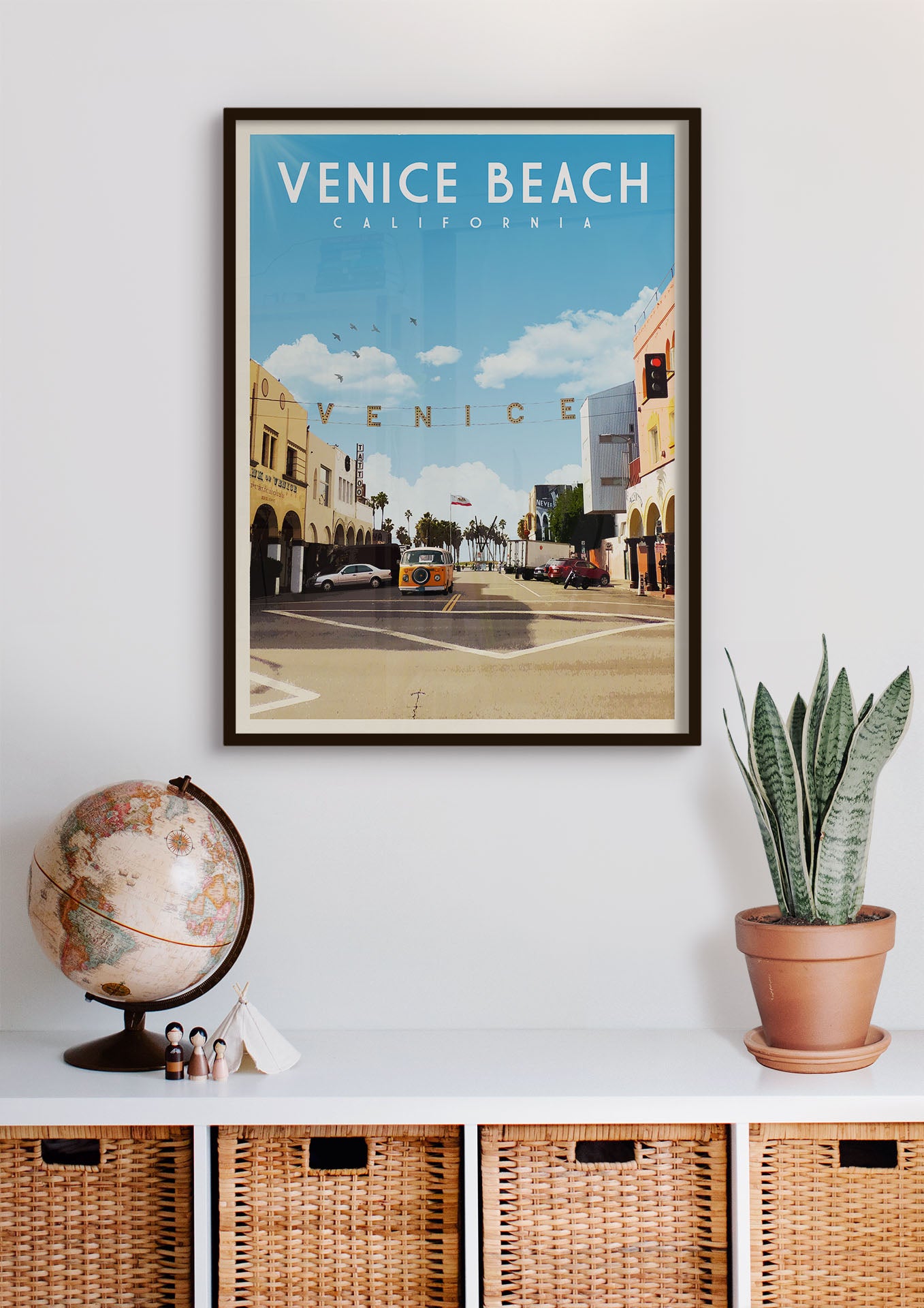 Venice Beach, California - Vintage Travel Poster