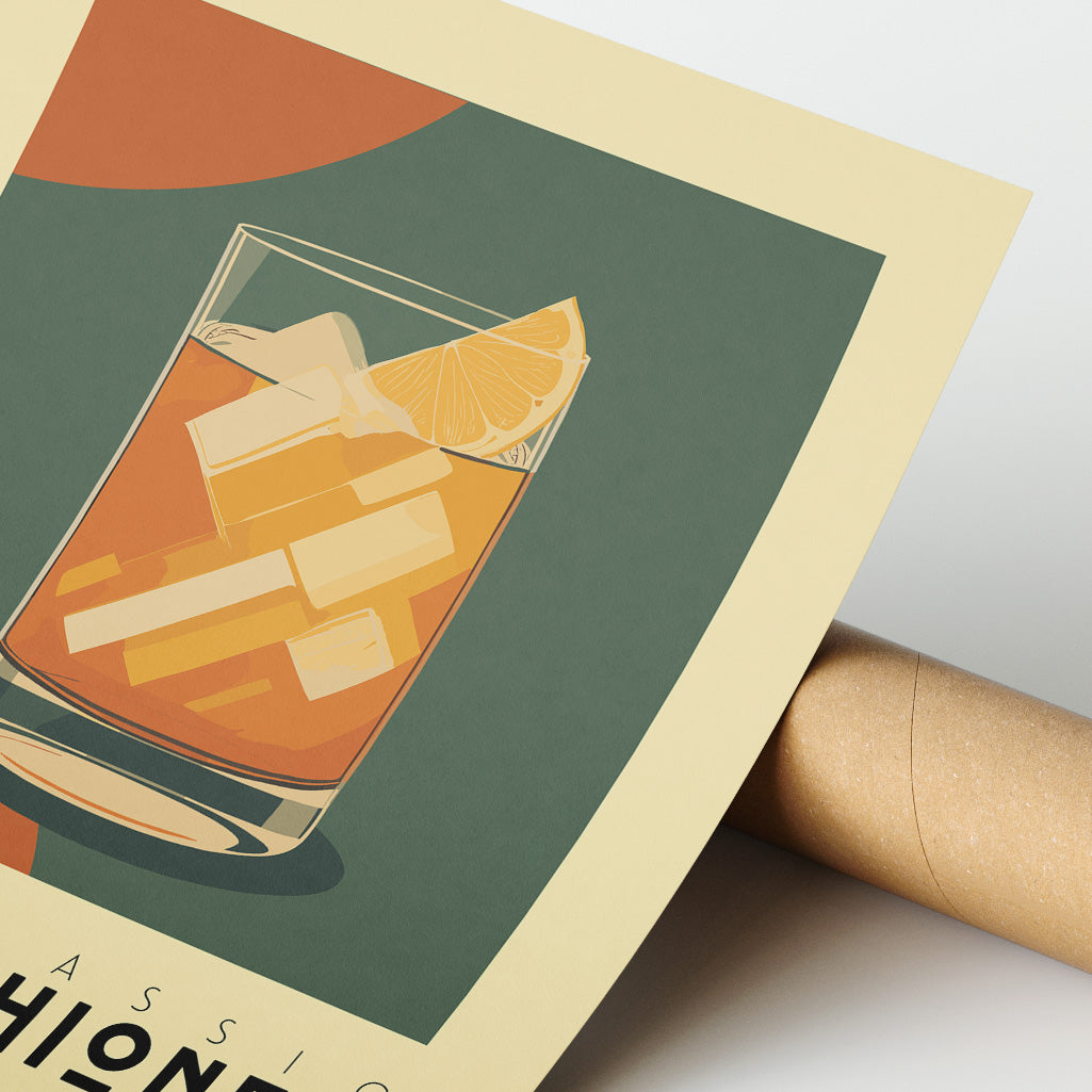 Old Fashioned - Vintage Cocktail Poster