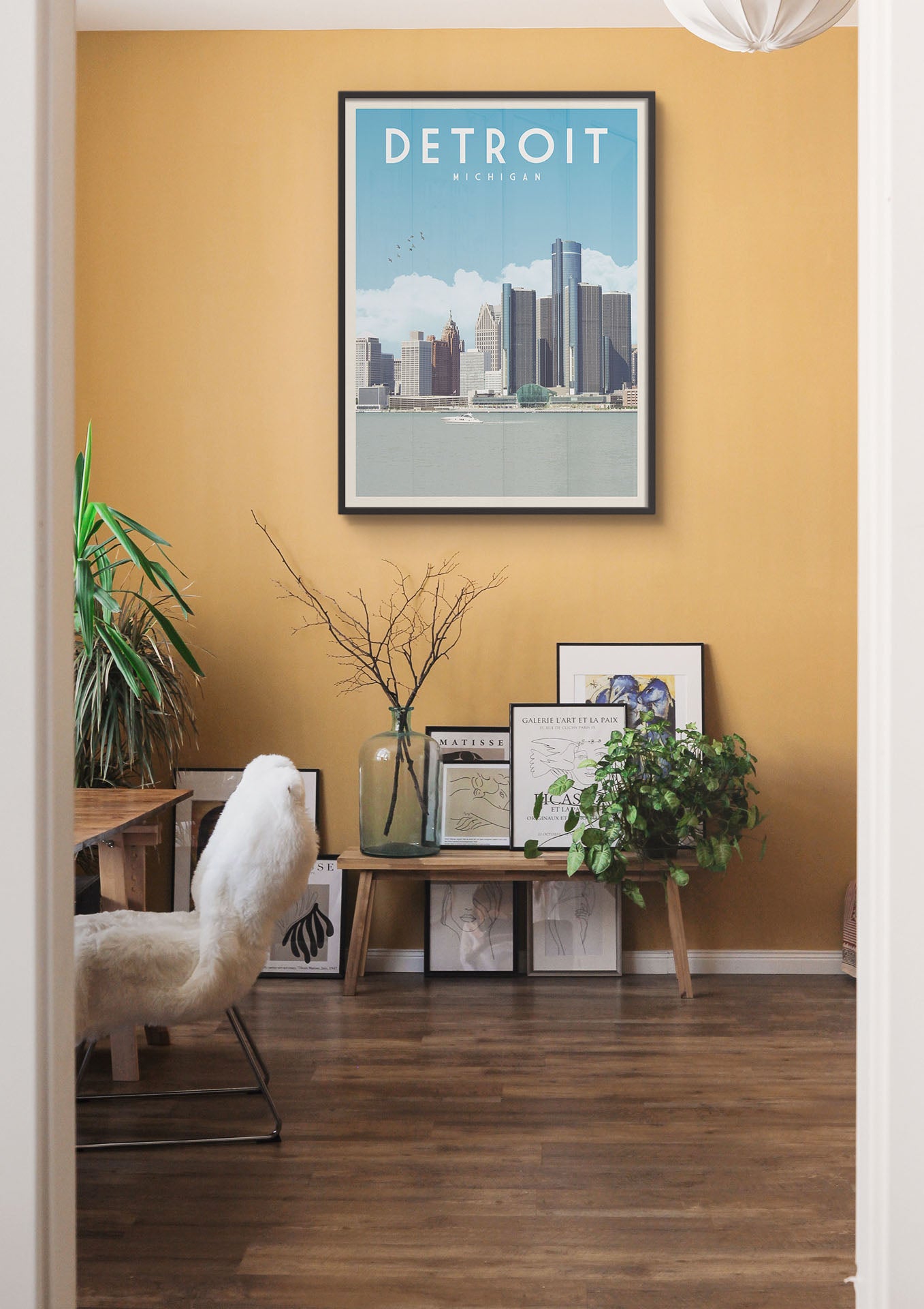 Detroit, Michigan - Vintage Travel Print - Vintaprints