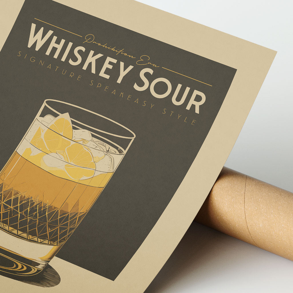 Whiskey Sour - Vintage Cocktail Poster