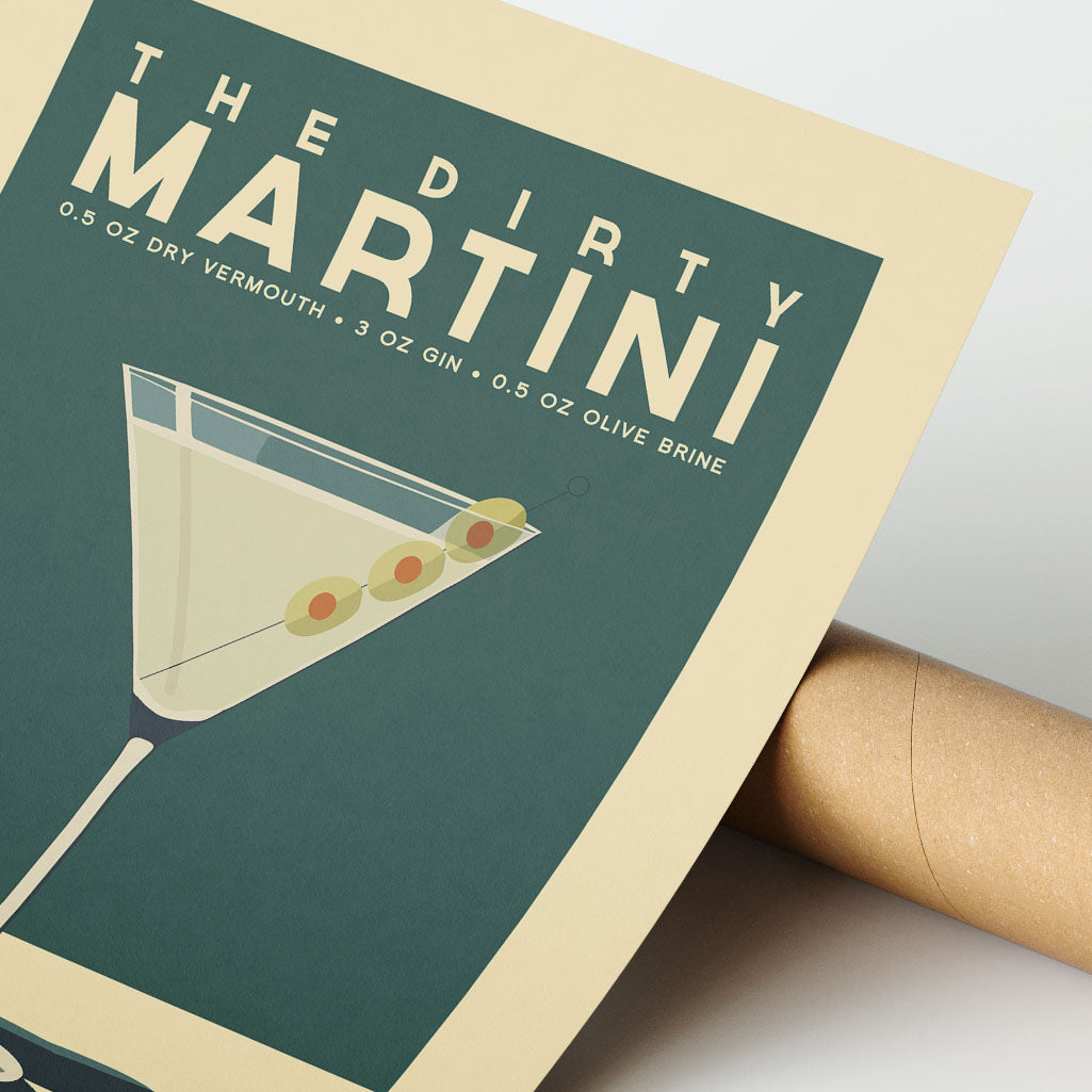 Dirty Martini - Vintage Cocktail Bar Art