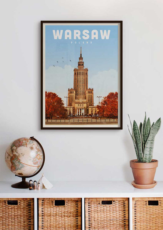 Warsaw, Poland - Vintage Travel Poster