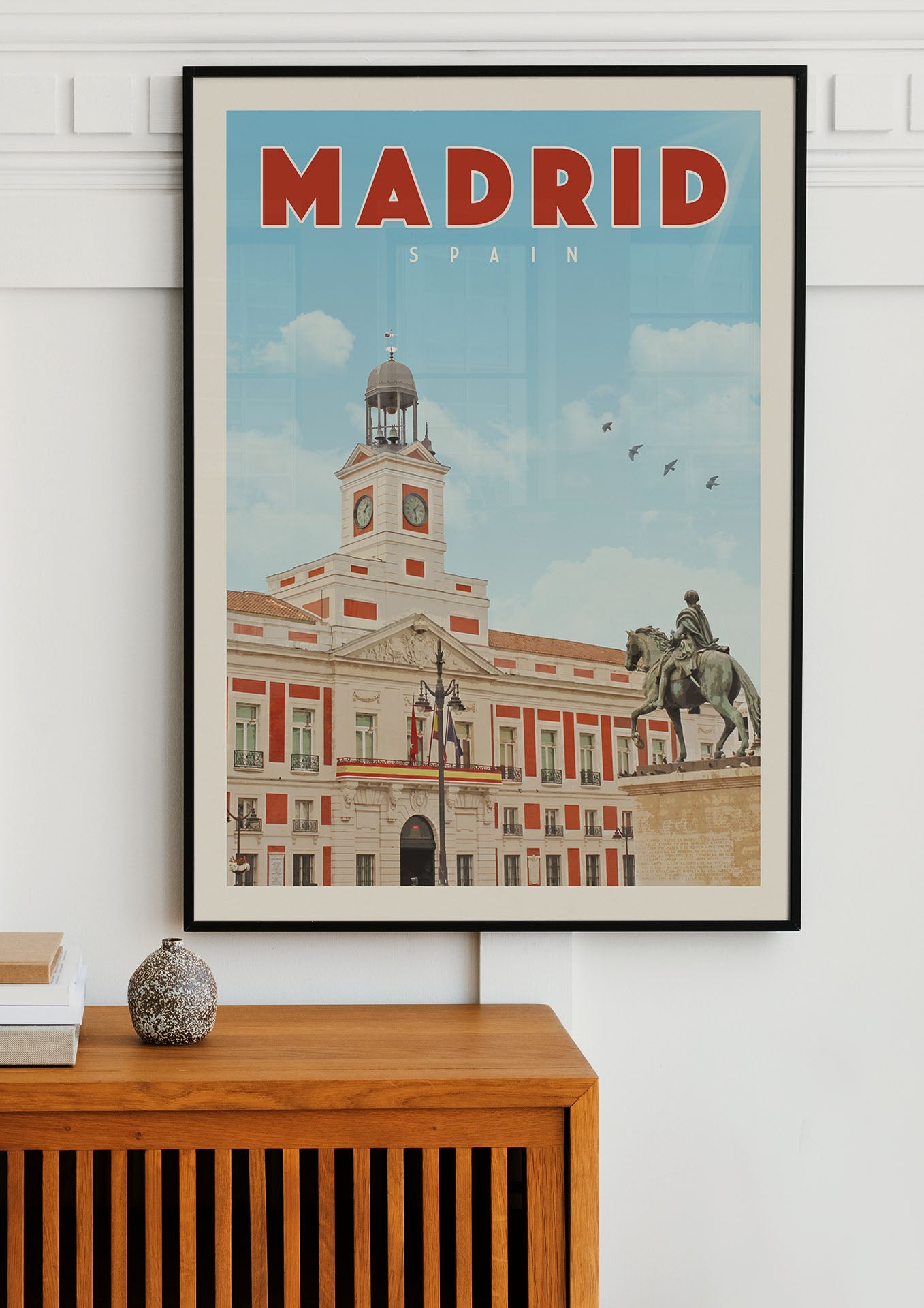 Puerta Del Sol Madrid, Spain - Vintage Travel Poster