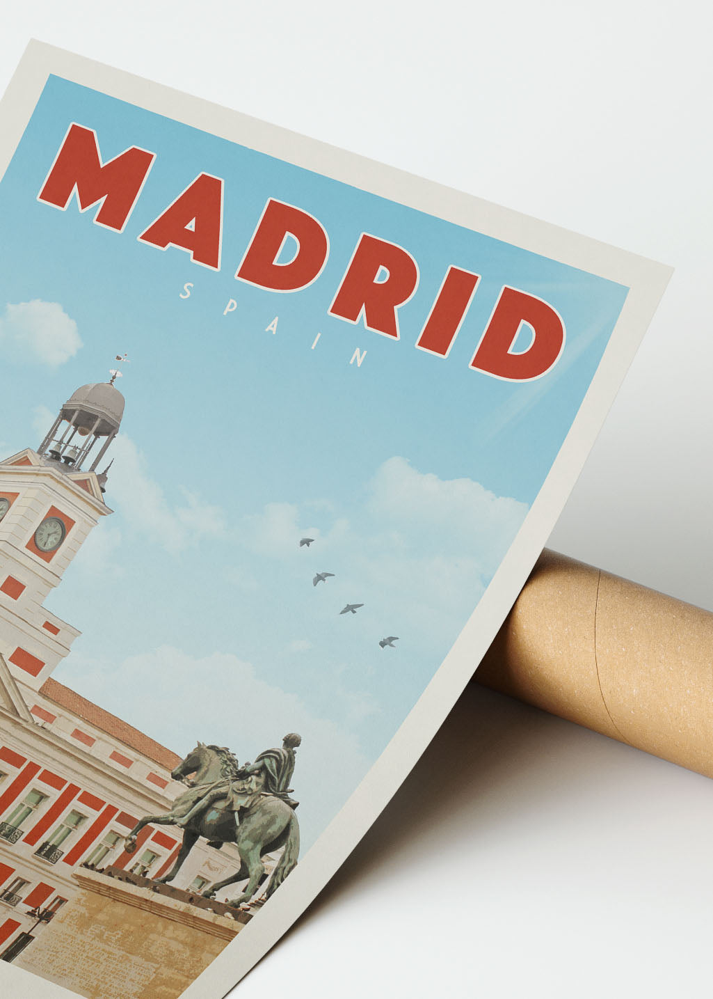 Puerta Del Sol Madrid, Spain - Vintage Travel Poster
