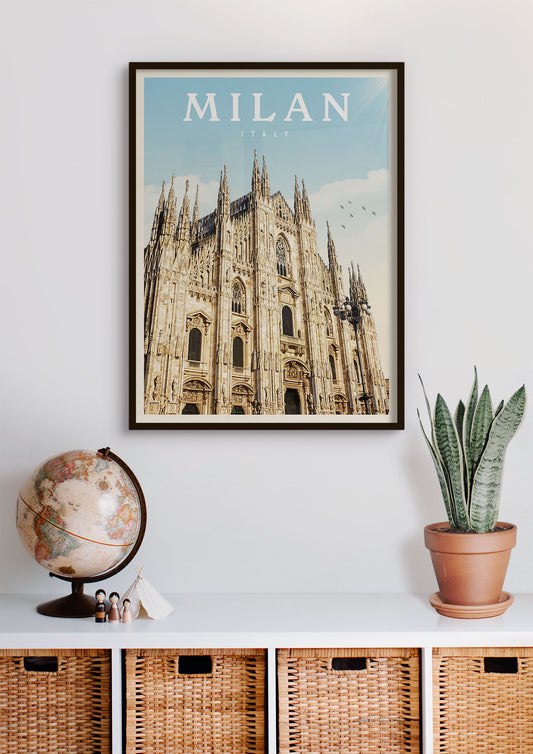 Milan, Italy - Vintage Travel Poster