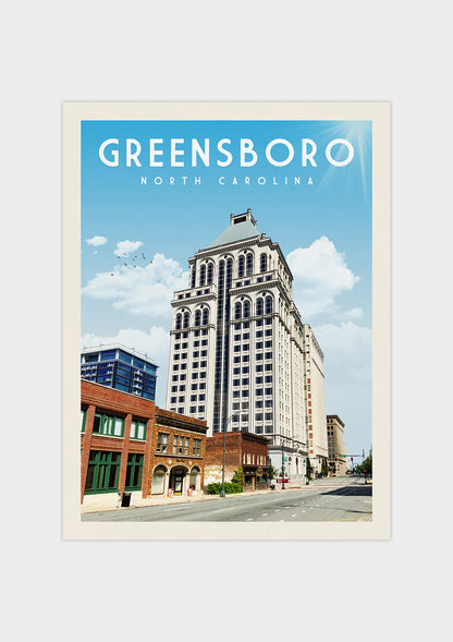 Greenboro, North Carolina - Vintage Travel Poster