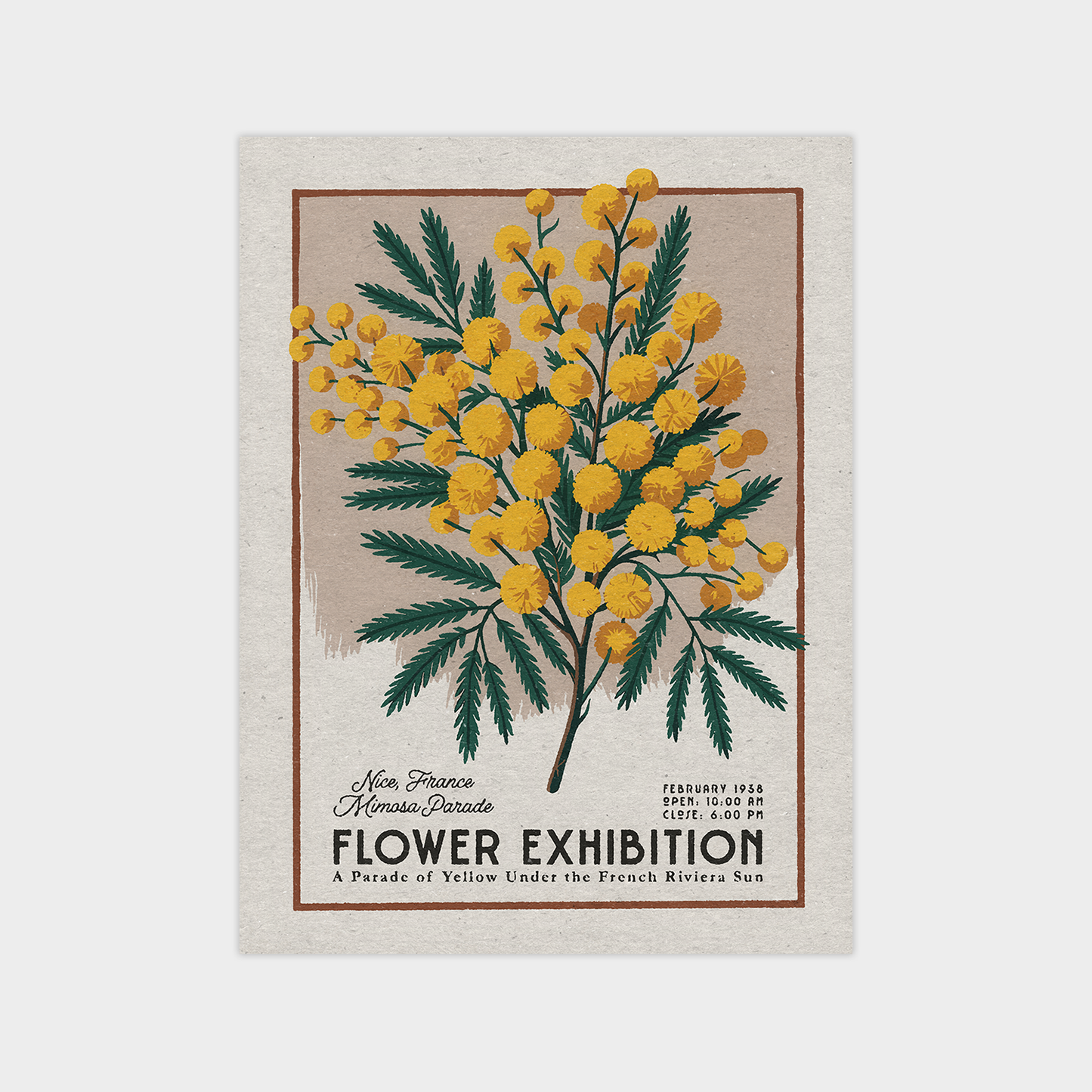 a postcard with a bunch of yellow flowers on it