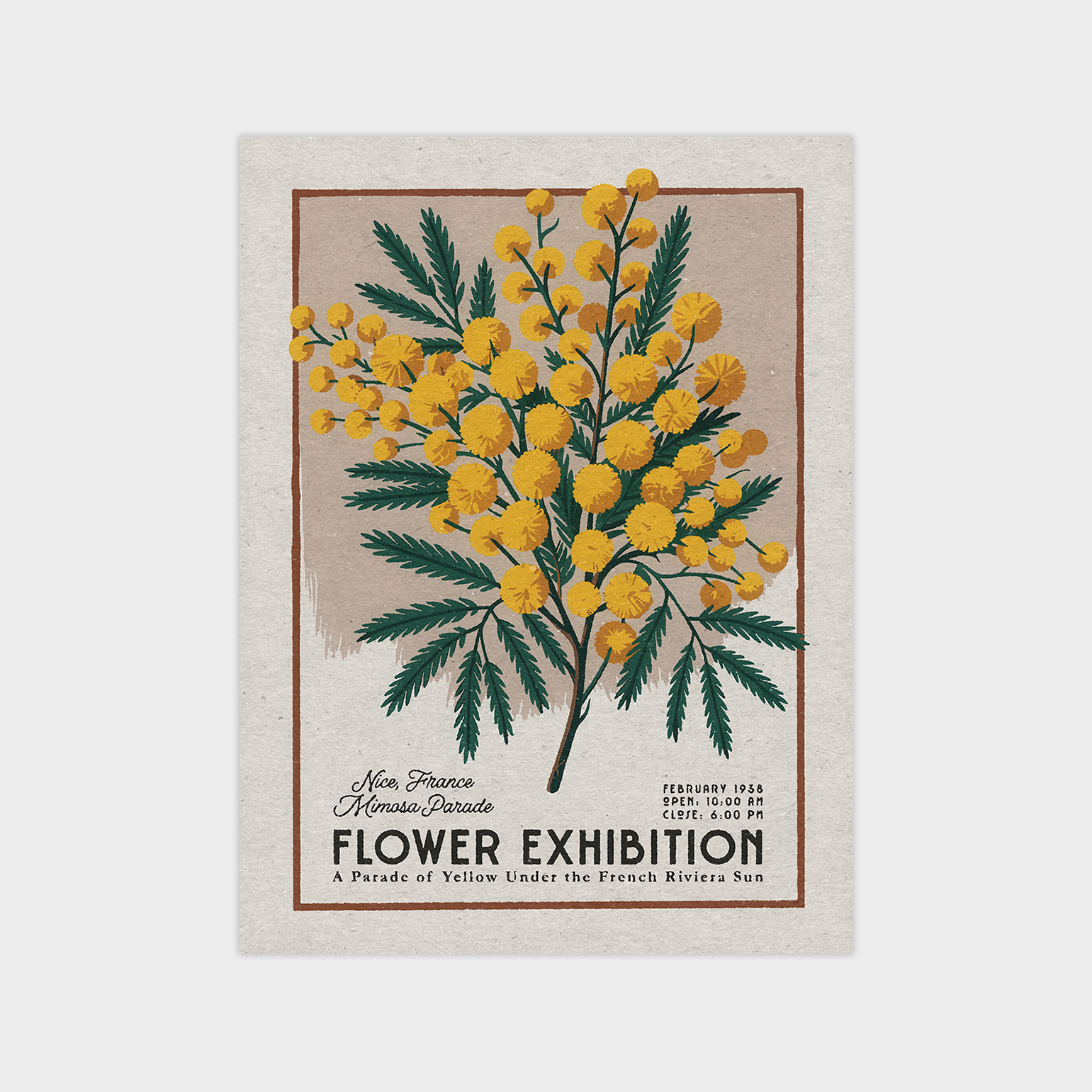 a postcard with a bunch of yellow flowers on it