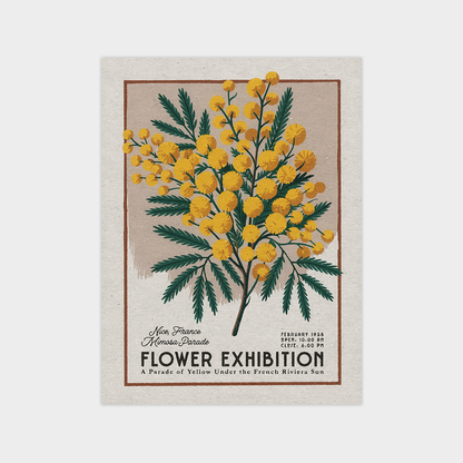 a postcard with a bunch of yellow flowers on it
