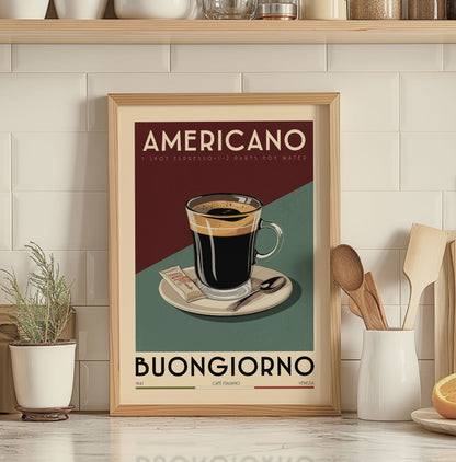 Americano - Vintage Coffee Poster