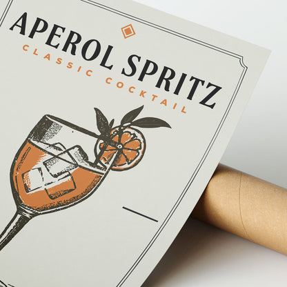 Aperol Spritz - Minimalist Cocktail Bar Art