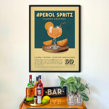 Aperol Spritz - Classic Cocktail Poster