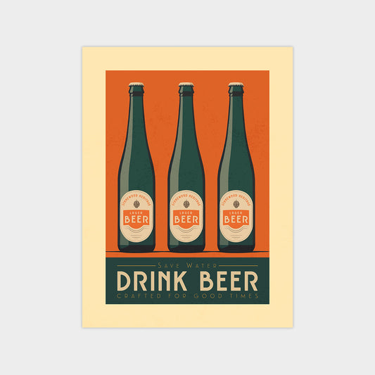 Beer - Vintage Cocktail Poster