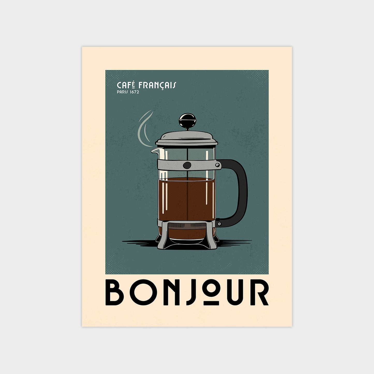 French Press - Vintage Coffee Poster