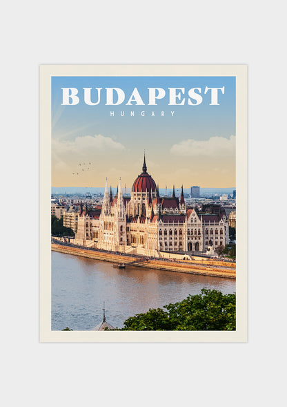 Budapest, Hungary - Vintage Travel Poster