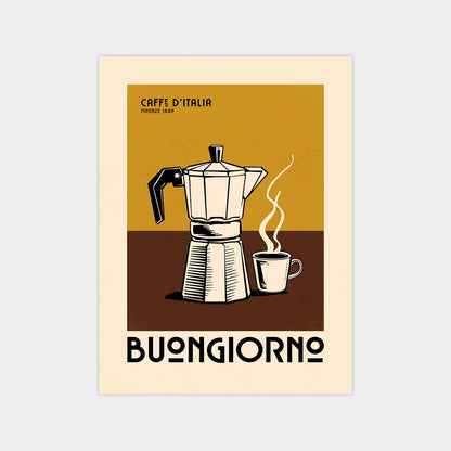 Italian Coffee Maker - Vintage Coffee Poster