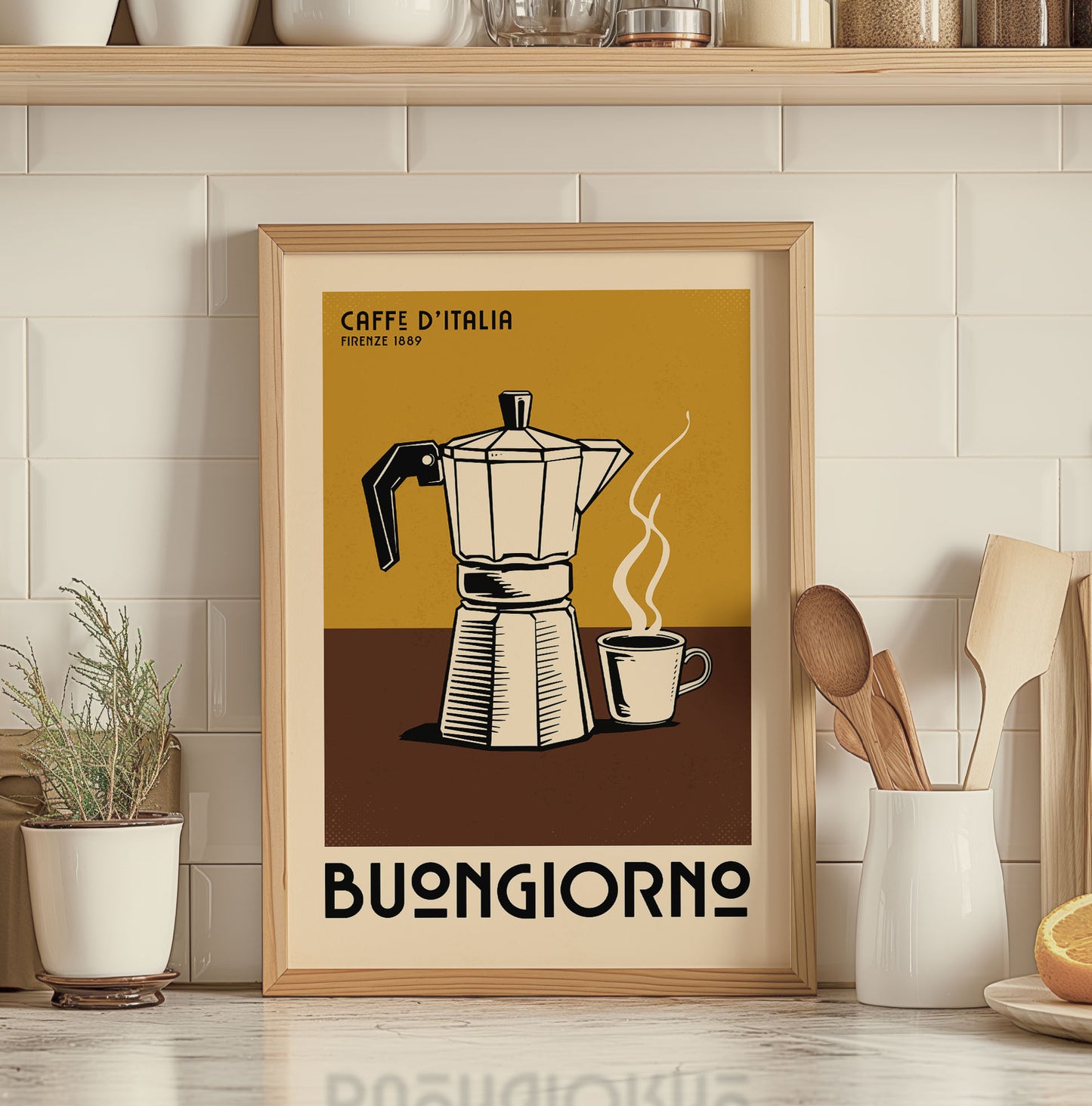 Italian Coffee Maker - Vintage Coffee Poster