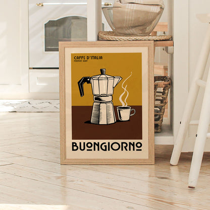 Italian Coffee Maker - Vintage Coffee Poster