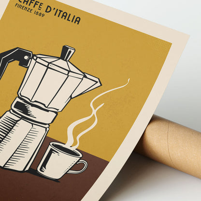 Italian Coffee Maker - Vintage Coffee Poster