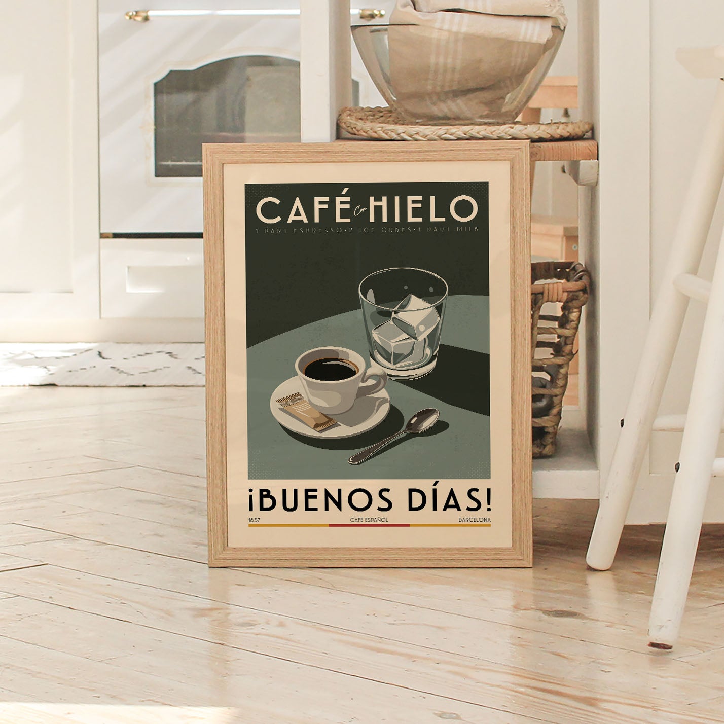 Café Con Hielo - Vintage Coffee Poster