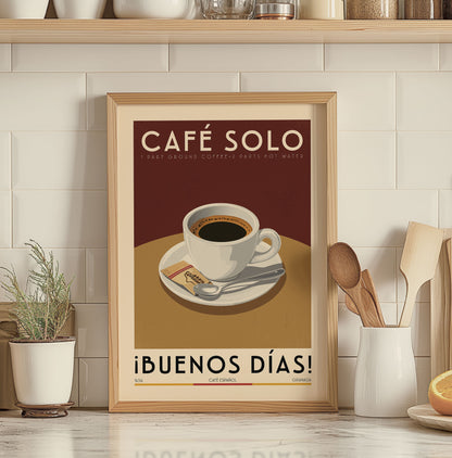 Café Solo - Vintage Coffee Poster