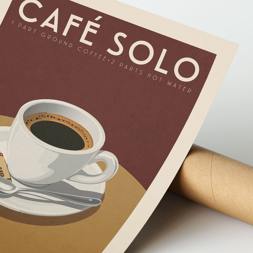 Café Solo - Vintage Coffee Poster