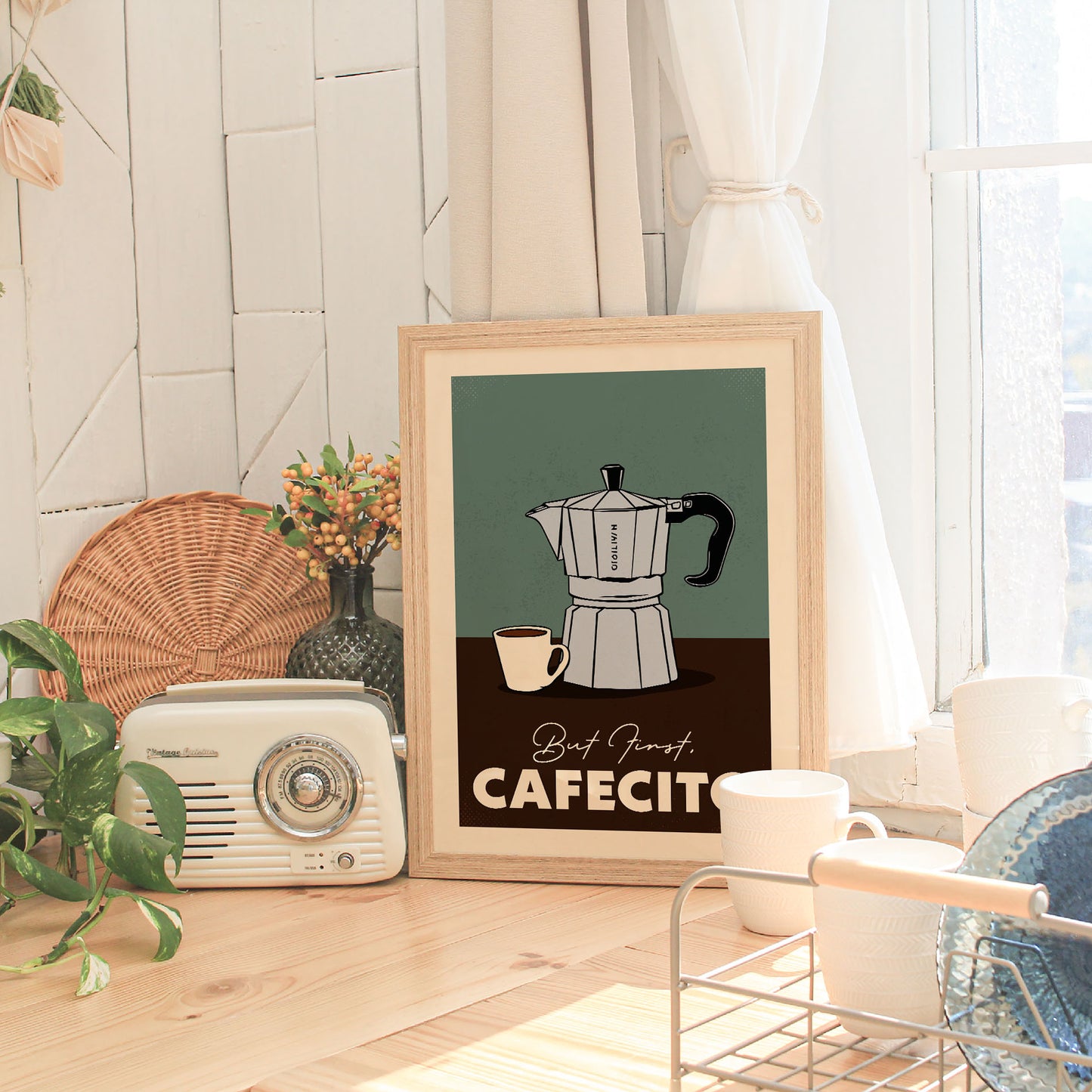 But First Cafecito - Vintage Coffee Poster