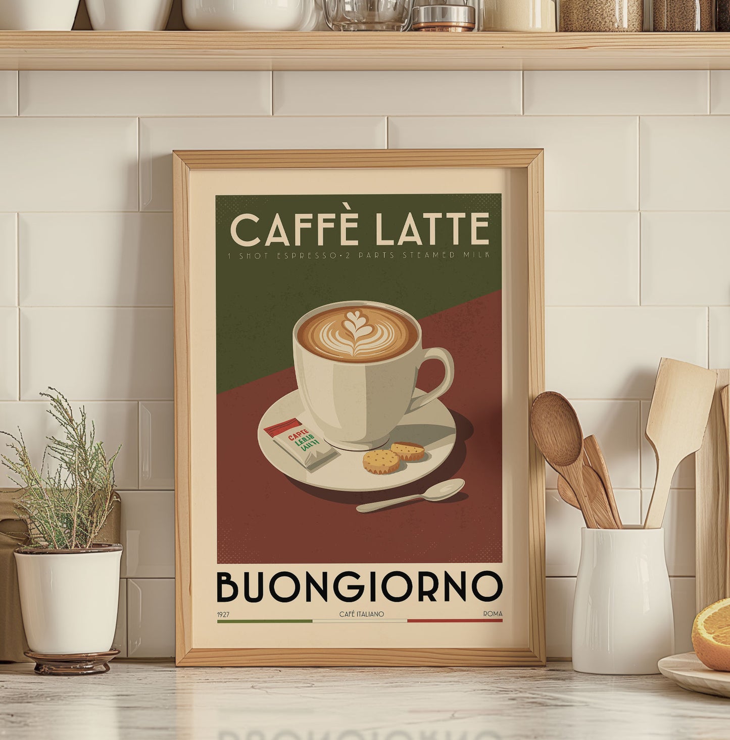 Caffe Latte - Vintage Coffee Poster