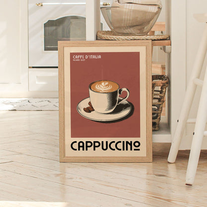 Cappuccino Sketch - Vintage Coffee Poster