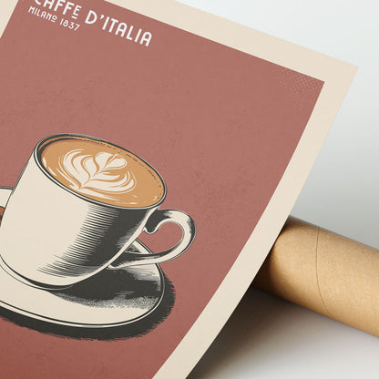 Cappuccino Sketch - Vintage Coffee Poster