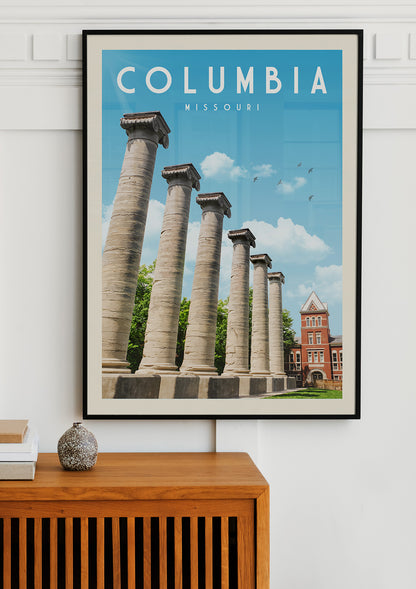 Columbia, Missouri - Vintage Travel Poster