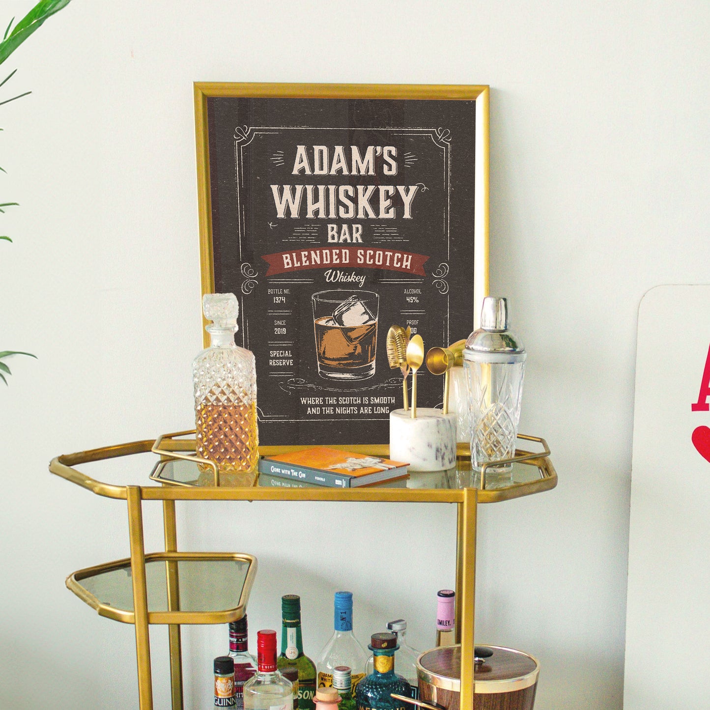 Whiskey Bar - Personalized Cocktail Bar Poster