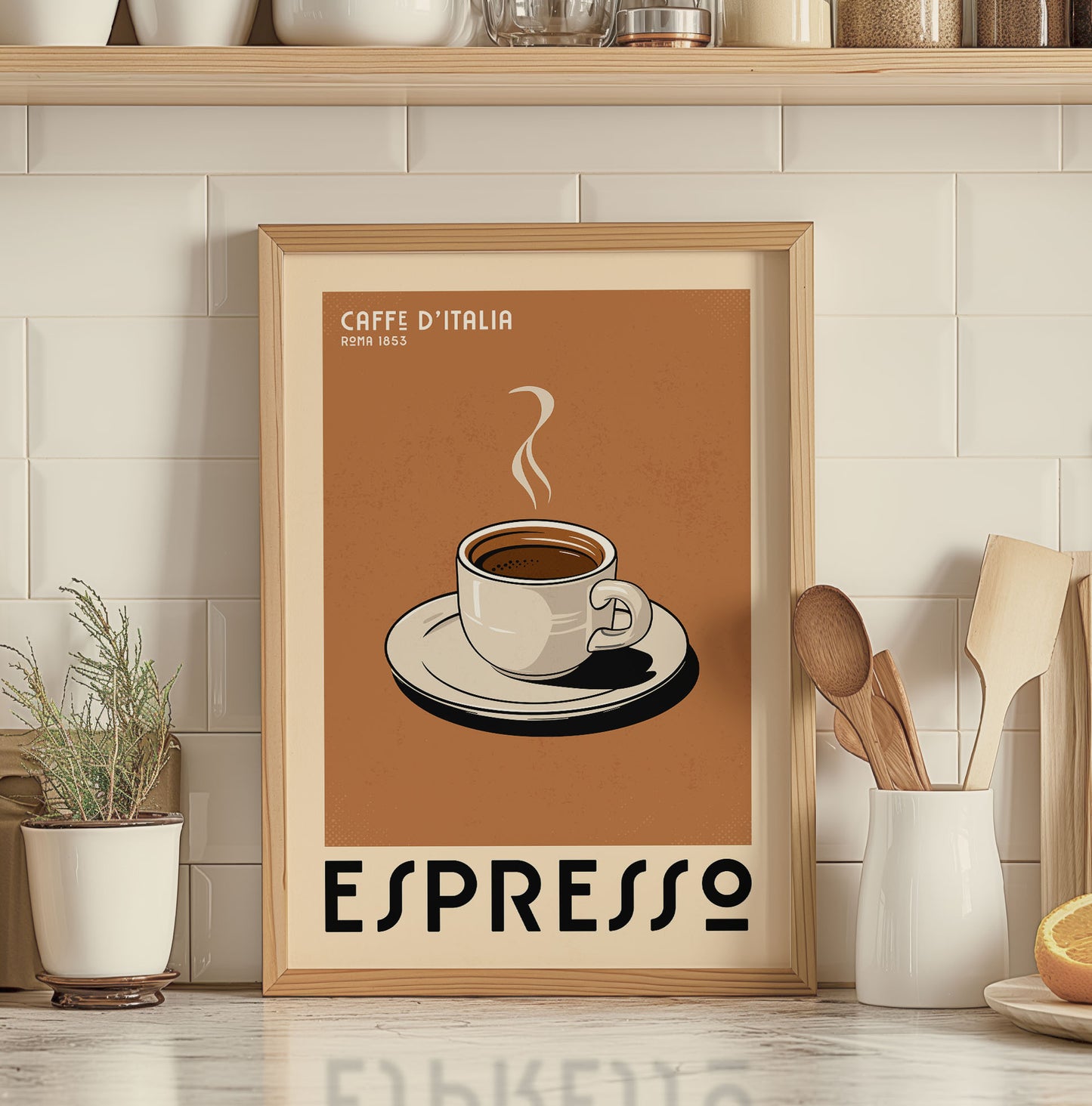 Espresso Simple - Vintage Coffee Poster