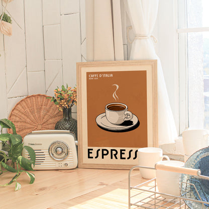 Espresso Simple - Vintage Coffee Poster