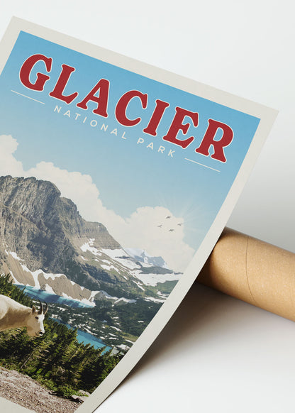 Glacier Vintage National Park Poster