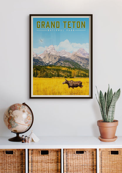 Grand Teton Minimalist National Park Poster