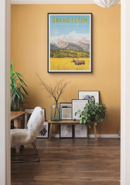 Grand Teton Vintage National Park Poster