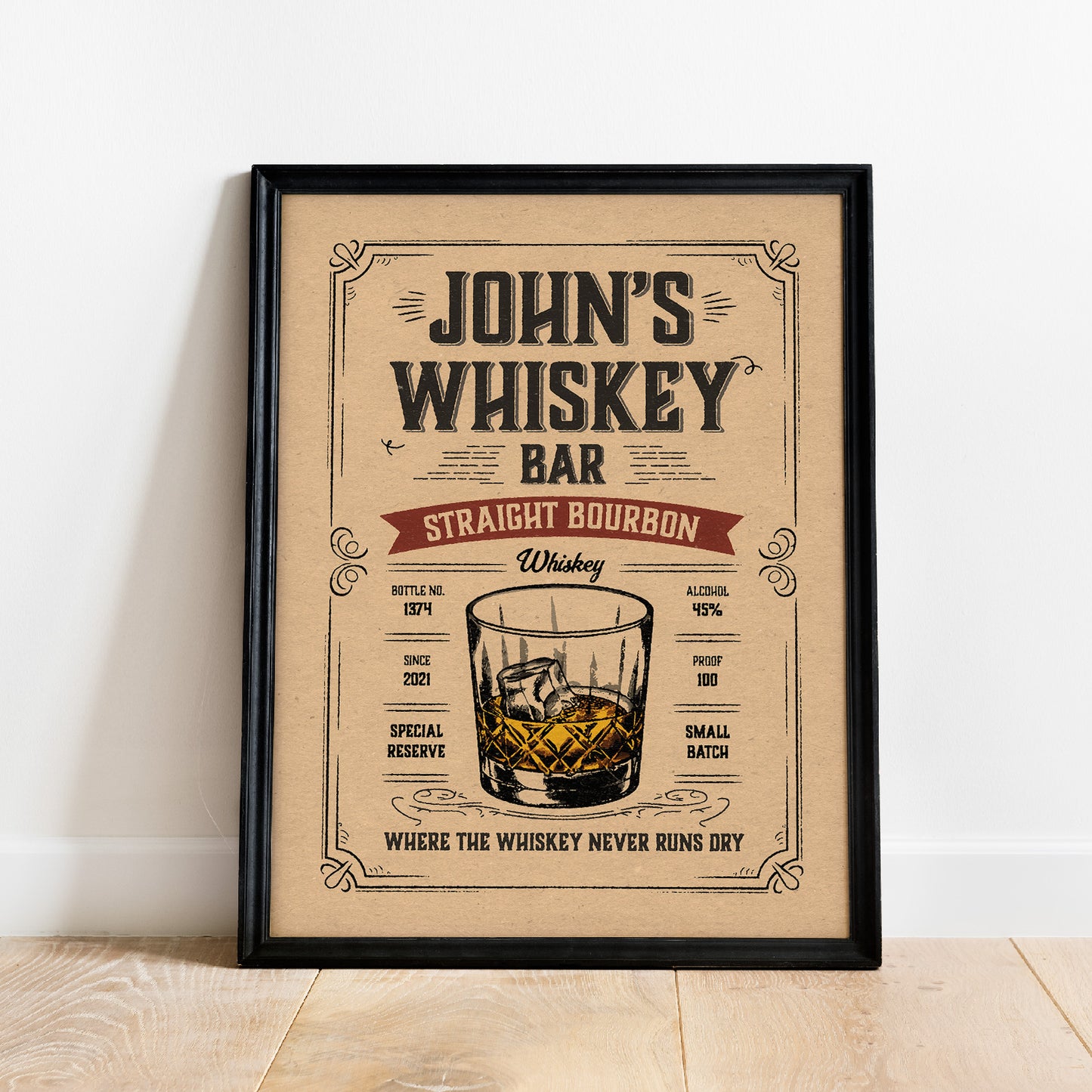 Whiskey Bar - Personalized Cocktail Bar Poster