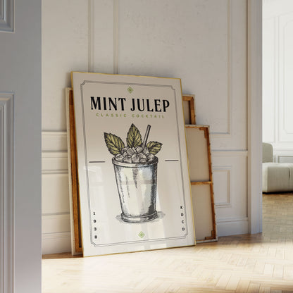 Mint Julep - Minimalist Cocktail Bar Art