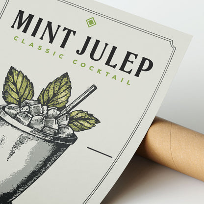 Mint Julep - Minimalist Cocktail Bar Art