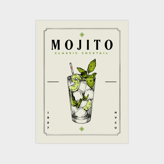 Mojito - Minimalist Cocktail Poster