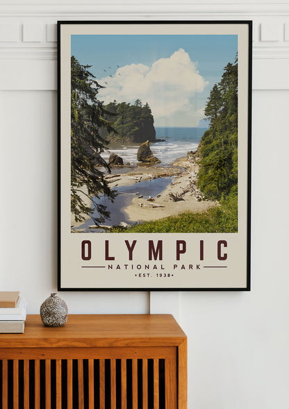 Olympic Minimalist National Park Poster